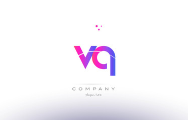vq v q  pink modern creative alphabet letter logo icon template