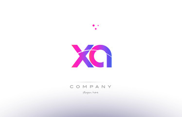 xa x a  pink modern creative alphabet letter logo icon template