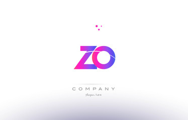 zo z o  pink modern creative alphabet letter logo icon template