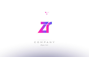 Obraz premium zr z r pink modern creative alphabet letter logo icon template