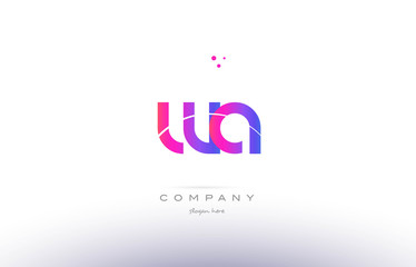 wa w a  pink modern creative alphabet letter logo icon template