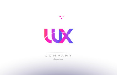 wx w x  pink modern creative alphabet letter logo icon template