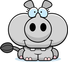 Obraz premium Cartoon Rhinoceros Smiling