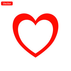 Beautiful red heart vector icon, a symbol for love