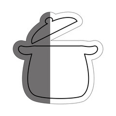kitchen pot icon over white background. vector illustration