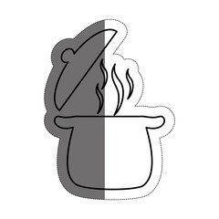 kitchen pot icon over white background. vector illustration