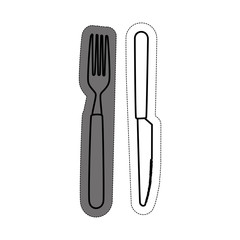 knife and fork icon over white background. vector illustration