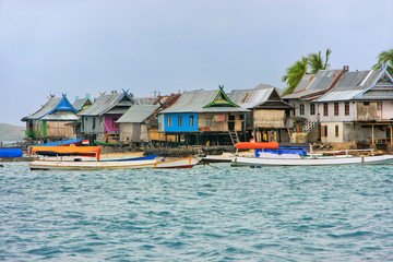 Typical village on small island in Komodo National Park, Nusa Tenggara, Indonesia