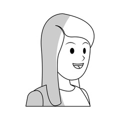 young woman cartoon icon over white background. vector illustration