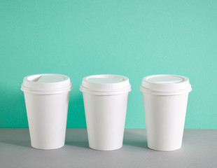white paper coffee cups