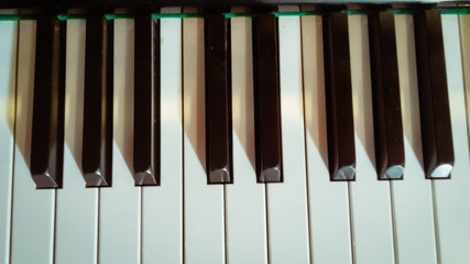 Close up of piano keys