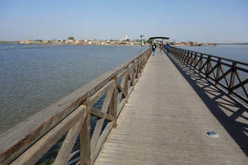 Fototapeta premium Wooden Bridge between Joal and Fadiouth, Petite Cote, Senegal