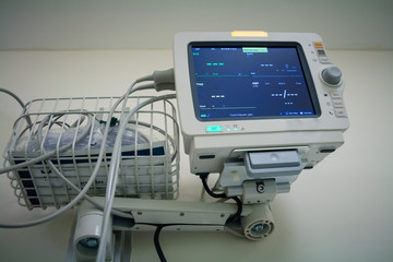 Medical monitor inside patient hospital room