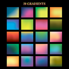 Collection of vector backgrounds, gradients.