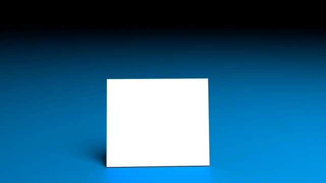 Flying Blank Business Card spinning on air, Loopable video, Blue Background, Great for Presenting Text, Logos even videos... 3D Rendering