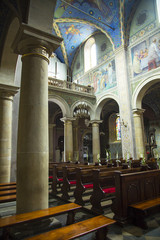 Interior of historic Basilica in city of Plock, Poland