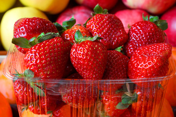 Ripe strawberry.Fruit basket.