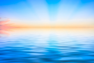 Fototapeta na wymiar Sky and water reflection scene at dusk