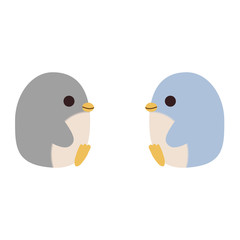 横向きに座ったペンギン