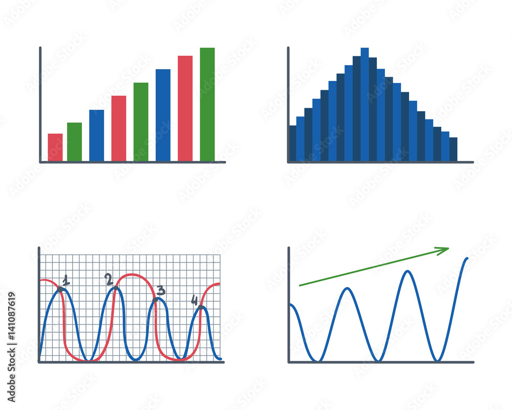 Poster business data graph analytics elements bar pie charts diagrams and flat icon infographics design iso