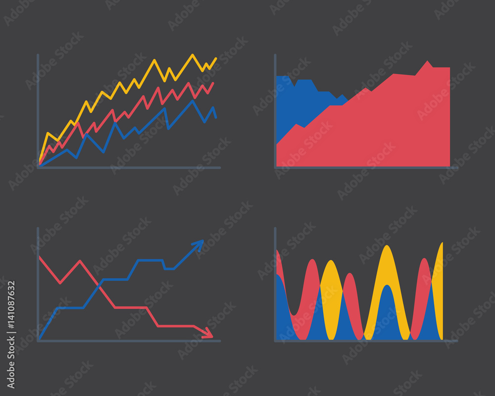 Poster business data graph analytics elements bar pie charts diagrams and flat icon infographics design iso