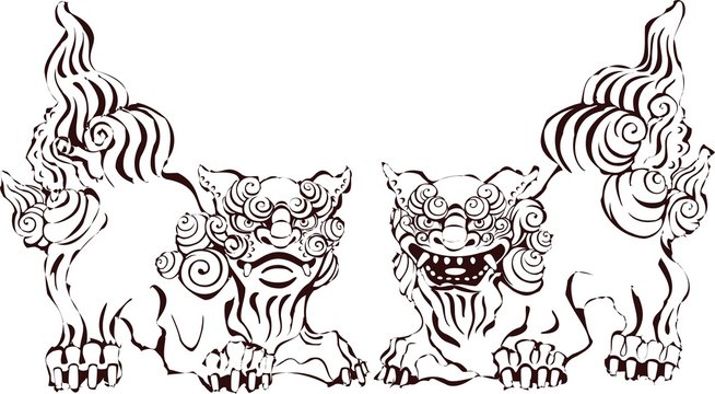 シーサー(線画)