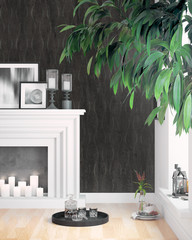 Modern bright interior . 3D rendering