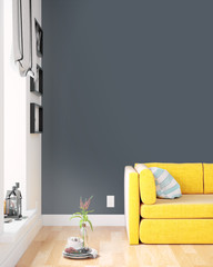 Modern bright interior . 3D rendering