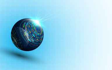globe of technology futuristic sci fi design concept background