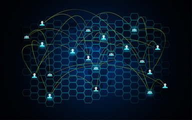 Obraz premium communication technology global connection networking concept background