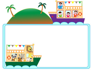 Obraz premium 乗り物のタイトルフレーム