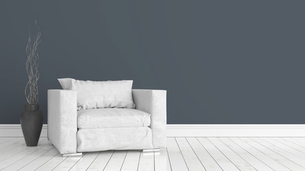 Modern bright interior . 3D rendering