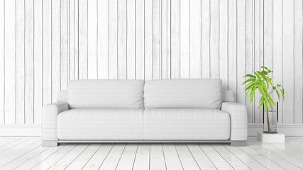 Modern bright interior . 3D rendering