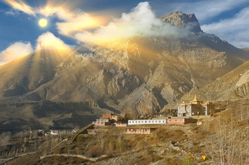 Annapurna mountains in the Himalayas of Nepal.