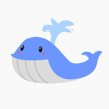cute and happy whale vector