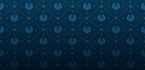  Blue wallpaper. Classic royal background. Vector image