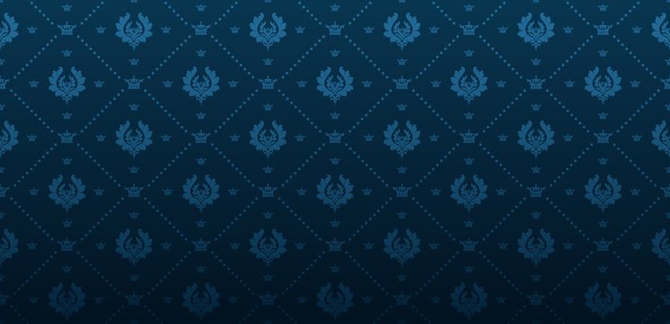  Blue wallpaper. Classic royal background. Vector image