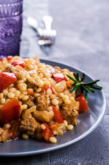 Small pasta with vegetables
