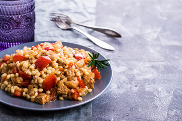 Small pasta with vegetables