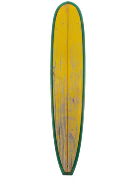  Vintage surfboard yellow color isolated on white - Retro styles 60's