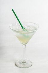 alcoholic cocktail on white background