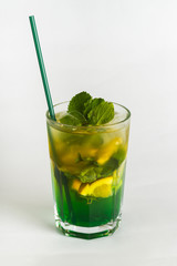 alcoholic cocktail on white background
