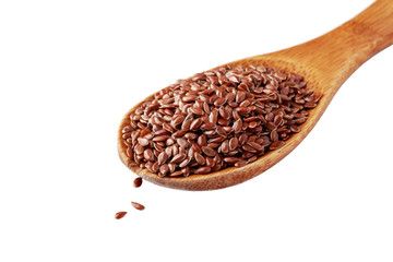 flax seeds on white background