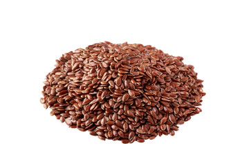 flax seeds on white background