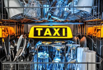 taxi in a dishwasher