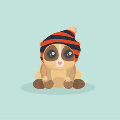 Cute slow loris illustration.