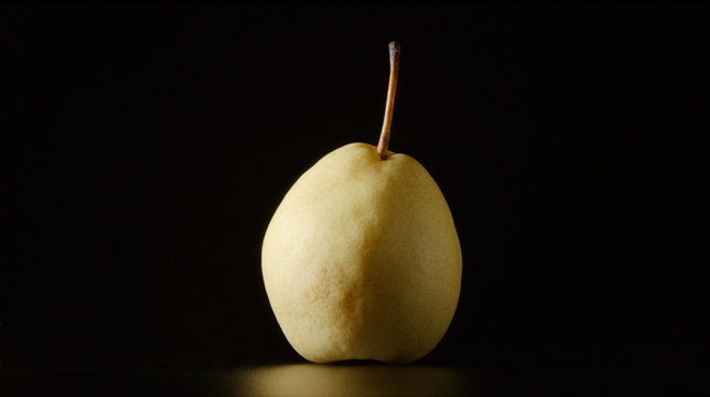 China pear on a black background