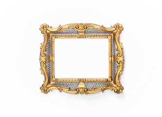 Golden, elegant, vintage frame, baroque, rococo.Clipping paths included.