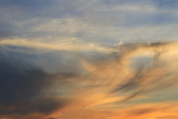sunset beautiful colorful twilight in blue sky and cloud soft