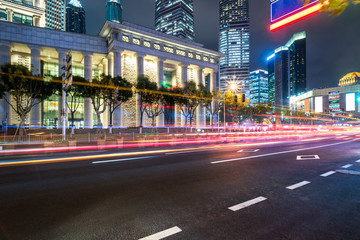 urban traffic with cityscape in Shanghai,China.